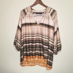 Eloquii Striped V-neck Blouse Sz 14/16 NWOT